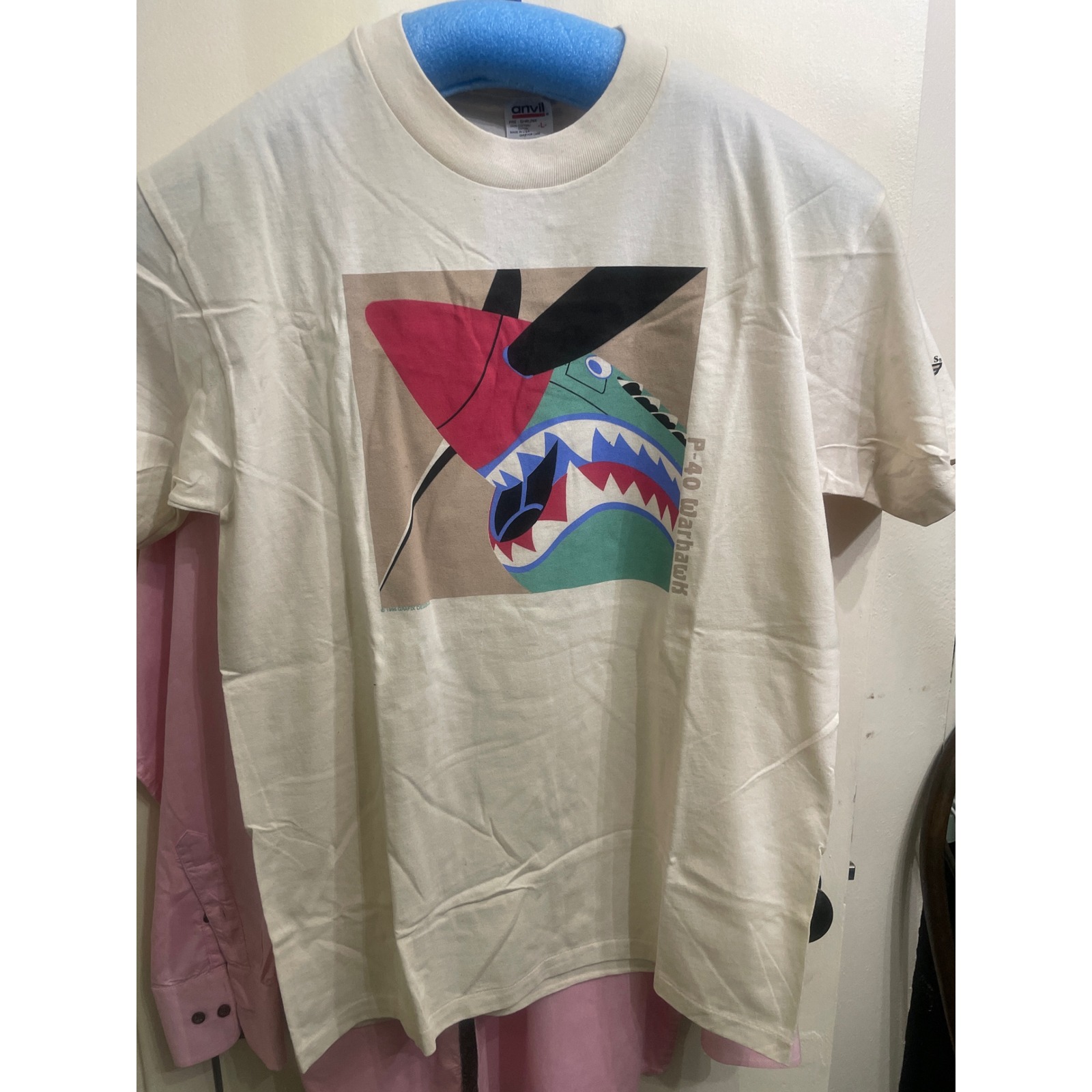 Vintage Warbirds P-40 Warhawk T-Shirt Anvil Made In Usa Men Large Nwt Wwii